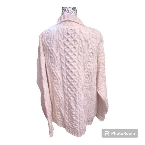Never Worn Aran Crafts Merino Wool Sweater - Subtle Beauty in Beige/Ivory - Picture 2 of 16